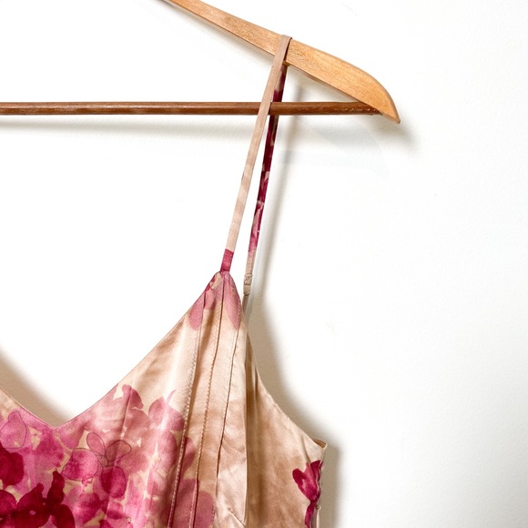 Vintage Silk Floral Midi Bohemian Dress - Picture 6 of 10